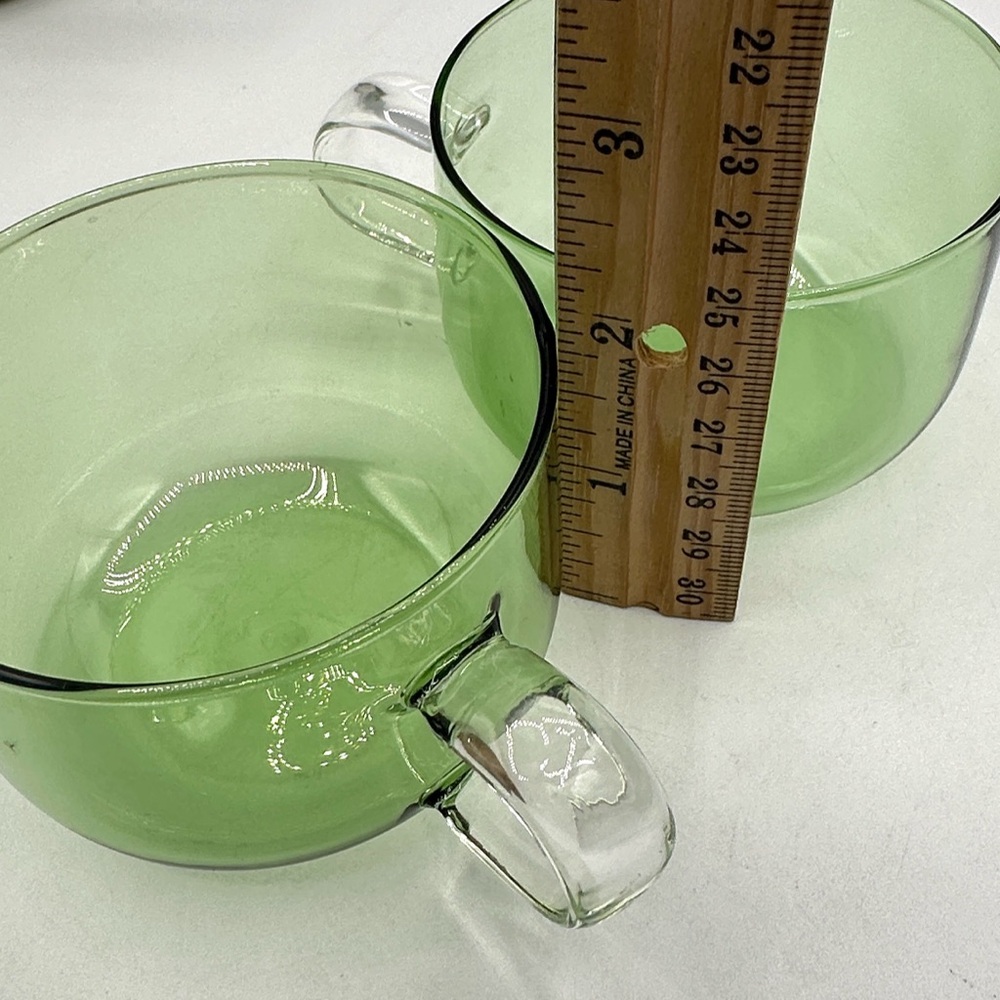 2 Borosilicate Green tinted Tea, Coffee or Espresso Glass cups - Picture 8 of 13